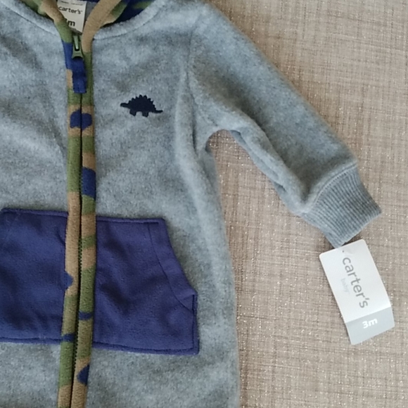 NWT Carters Baby Boy Fleece Footless Jumpsuit - Picture 5 of 7